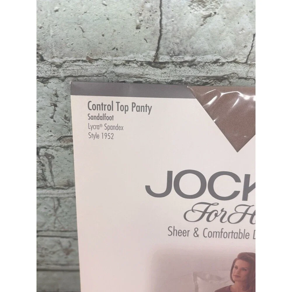 Vtg Jockey For Her Control Top Pantyhose Sandalfoot-SAND-Medium-Tall USA Made